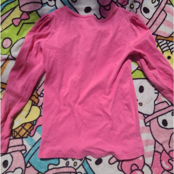 Gymboree Kids Girls Size 7 Longsleeve Pink Top Cute Shirt Rhinestone Sparkly - Picture 2 of 4